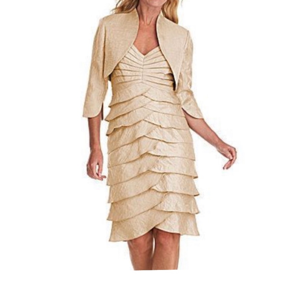 🍋Adrianna Tiered gold dress